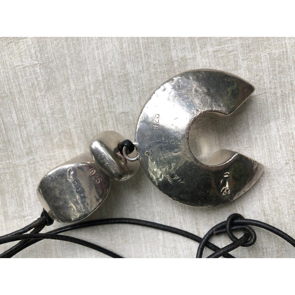 Signed Simon Sebbag Sterling Modernist 3 Piece Necklace - Picture 4 of 5